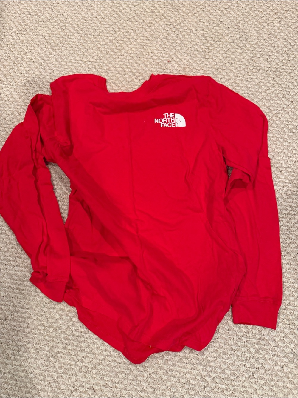 The North Face Red Long Sleeve Logo Shirt